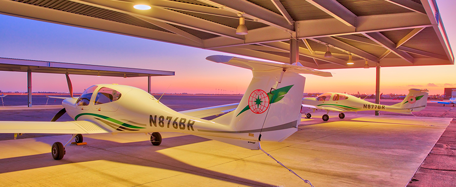 T-Sheds of EVA Flight Training Academy.